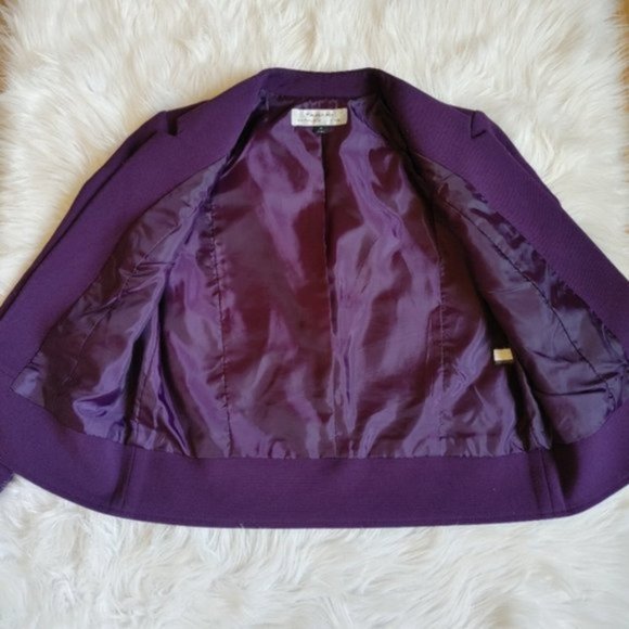 Tahari ASL | Dark Purple Studded Blazer | Size 4 - Picture 6 of 10